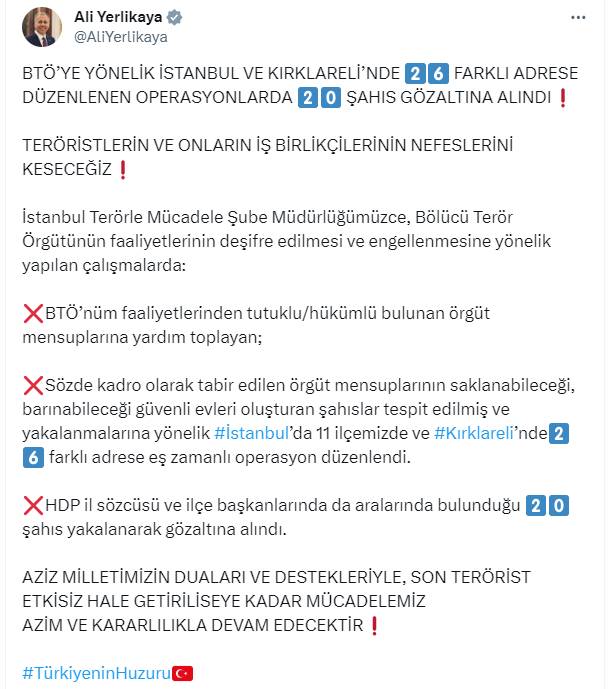 PKK'ya İstanbul'da operasyon, Bir çok şüpheli kişi göz altına alındı, aralarında HDP ilçe başkanlar ve yöneticileri de var 3